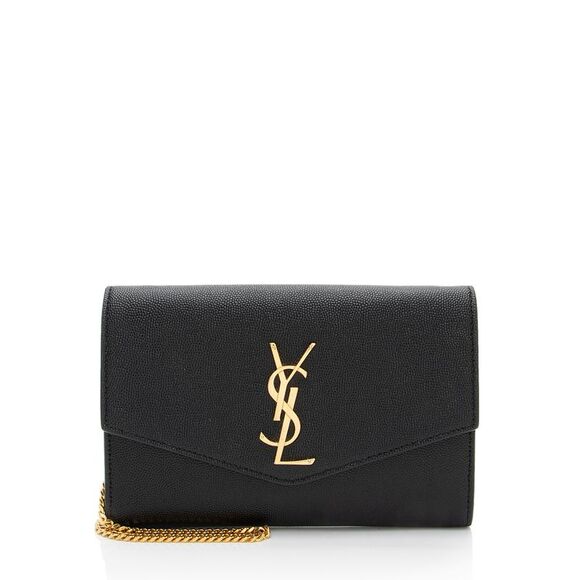 Saint Laurent Grain De Poudre Monogram Uptown Chain Wallet - Picture 1 of 13